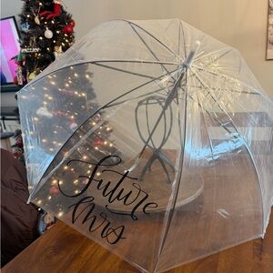 Clear Umbrella with 'Future Mrs' Print